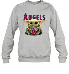 Baby Yoda Hugs The Los Angeles Angels Shirts Sweatshirt - PrimaryTee
