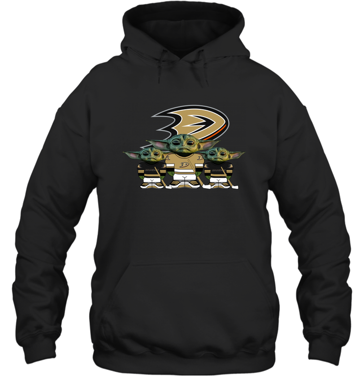 Anaheim Ducks Star Wars Logo Baby Yoda Hoodie - PrimaryTee