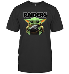Baby Yoda Loves The Oakland Raiders Star Wars NFL Shirts Men's T-Shirt - PrimaryTee