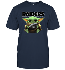 Baby Yoda Loves The Oakland Raiders Star Wars NFL Shirts Men's T-Shirt - PrimaryTee