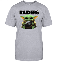 Baby Yoda Loves The Oakland Raiders Star Wars NFL Shirts Men's T-Shirt - PrimaryTee
