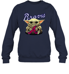 Baby Yoda Hugs The Atlanta Braves Shirts Sweatshirt - PrimaryTee