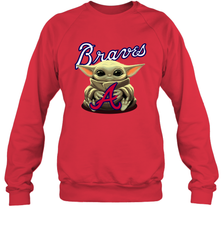 Baby Yoda Hugs The Atlanta Braves Shirts Sweatshirt - PrimaryTee