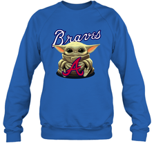 Baby Yoda Hugs The Atlanta Braves Shirts Sweatshirt - PrimaryTee
