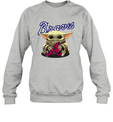 Baby Yoda Hugs The Atlanta Braves Shirts Sweatshirt - PrimaryTee