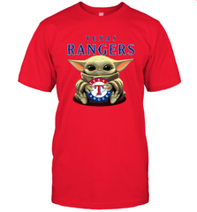 Baby Yoda Hugs The Texas Rangers Shirts Men's T-Shirt - PrimaryTee