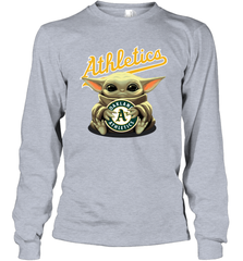 Baby Yoda Hugs The Oakland Athletics Shirts Long Sleeve T-Shirt - PrimaryTee