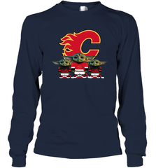 Calgary Flames Star Wars Logo Baby Yoda Long Sleeve T-Shirt - PrimaryTee