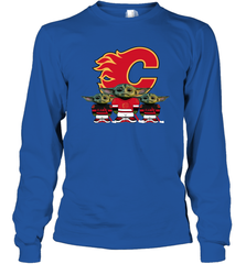 Calgary Flames Star Wars Logo Baby Yoda Long Sleeve T-Shirt - PrimaryTee