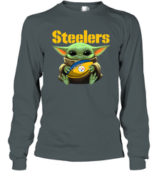 Baby Yoda Loves The Pittsburgh Steelers Star Wars NFL Shirts Long Sleeve T-Shirt - PrimaryTee
