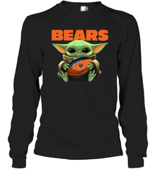 Baby Yoda Loves The Chicago Bears Star Wars NFL Shirts Long Sleeve T-Shirt - PrimaryTee