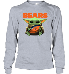Baby Yoda Loves The Chicago Bears Star Wars NFL Shirts Long Sleeve T-Shirt - PrimaryTee