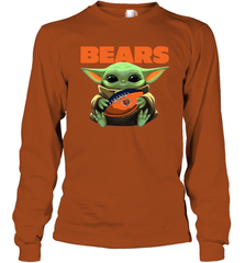 Baby Yoda Loves The Chicago Bears Star Wars NFL Shirts Long Sleeve T-Shirt - PrimaryTee