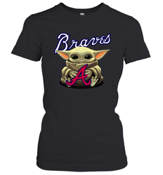 Baby Yoda Hugs The Atlanta Braves Shirts Women's T-Shirt - PrimaryTee