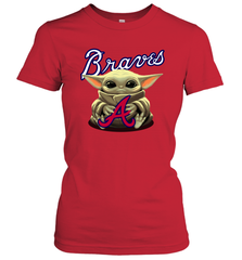 Baby Yoda Hugs The Atlanta Braves Shirts Women's T-Shirt - PrimaryTee