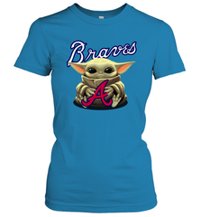 Baby Yoda Hugs The Atlanta Braves Shirts Women's T-Shirt - PrimaryTee