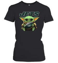 Baby Yoda Loves The New York Jets Star Wars NFL Shirts Women's T-Shirt - PrimaryTee