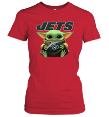 Baby Yoda Loves The New York Jets Star Wars NFL Shirts Women's T-Shirt - PrimaryTee