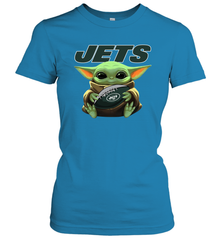 Baby Yoda Loves The New York Jets Star Wars NFL Shirts Women's T-Shirt - PrimaryTee