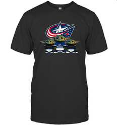 Columbus Blue Jackets Star Wars Logo Baby Yoda Men's T-Shirt - PrimaryTee