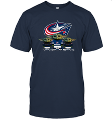 Columbus Blue Jackets Star Wars Logo Baby Yoda Men's T-Shirt - PrimaryTee
