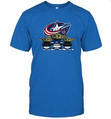 Columbus Blue Jackets Star Wars Logo Baby Yoda Men's T-Shirt - PrimaryTee