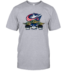 Columbus Blue Jackets Star Wars Logo Baby Yoda Men's T-Shirt - PrimaryTee