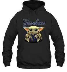 Baby Yoda Hugs The New York Yankees Shirts Hoodie - PrimaryTee