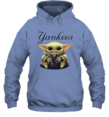 Baby Yoda Hugs The New York Yankees Shirts Hoodie - PrimaryTee