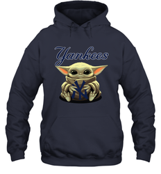 Baby Yoda Hugs The New York Yankees Shirts Hoodie - PrimaryTee