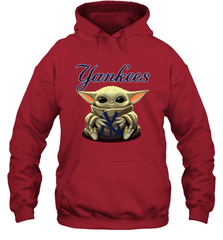 Baby Yoda Hugs The New York Yankees Shirts Hoodie - PrimaryTee