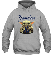Baby Yoda Hugs The New York Yankees Shirts Hoodie - PrimaryTee