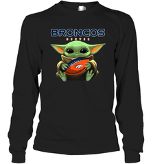Baby Yoda Loves The Denver Broncos Star Wars NFL Shirts Long Sleeve T-Shirt - PrimaryTee