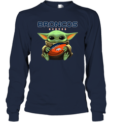 Baby Yoda Loves The Denver Broncos Star Wars NFL Shirts Long Sleeve T-Shirt - PrimaryTee