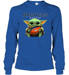 Baby Yoda Loves The Denver Broncos Star Wars NFL Shirts Long Sleeve T-Shirt - PrimaryTee