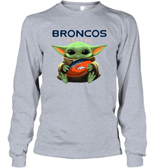 Baby Yoda Loves The Denver Broncos Star Wars NFL Shirts Long Sleeve T-Shirt - PrimaryTee