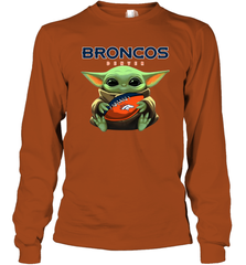 Baby Yoda Loves The Denver Broncos Star Wars NFL Shirts Long Sleeve T-Shirt - PrimaryTee