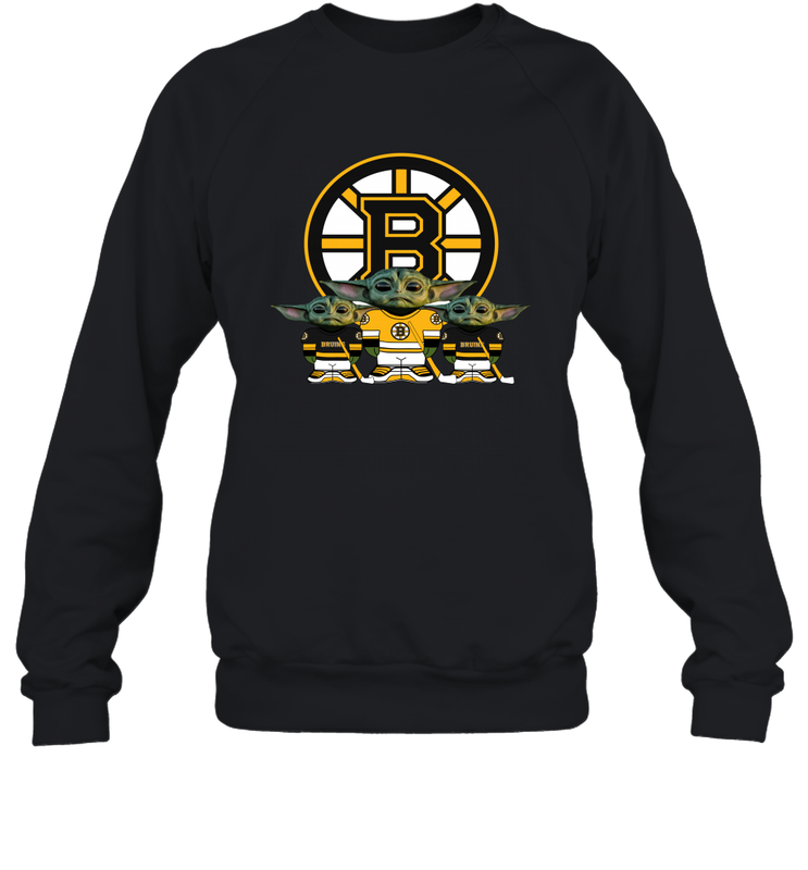 Boston Bruins Star Wars Logo Baby Yoda Sweatshirt - PrimaryTee