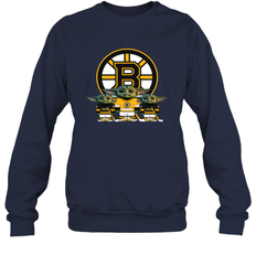 Boston Bruins Star Wars Logo Baby Yoda Sweatshirt - PrimaryTee