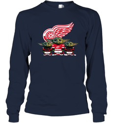 Detroit Red Wings Star Wars Logo Baby Yoda Long Sleeve T-Shirt - PrimaryTee