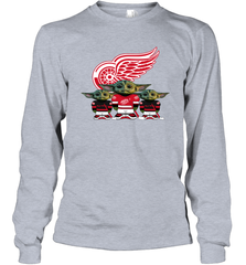 Detroit Red Wings Star Wars Logo Baby Yoda Long Sleeve T-Shirt - PrimaryTee