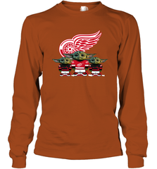 Detroit Red Wings Star Wars Logo Baby Yoda Long Sleeve T-Shirt - PrimaryTee