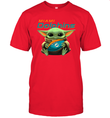 Baby Yoda Loves The Miami Dolphins Star Wars NFL Shirts Men's T-Shirt - PrimaryTee