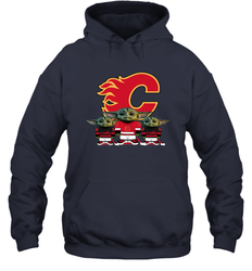 Calgary Flames Star Wars Logo Baby Yoda Hoodie - PrimaryTee