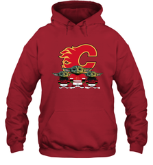 Calgary Flames Star Wars Logo Baby Yoda Hoodie - PrimaryTee