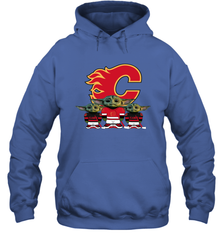 Calgary Flames Star Wars Logo Baby Yoda Hoodie - PrimaryTee