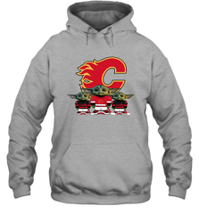 Calgary Flames Star Wars Logo Baby Yoda Hoodie - PrimaryTee