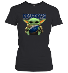 Baby Yoda Loves The Dallas Cowboys Star Wars NFL Shirts Women's T-Shirt - PrimaryTee