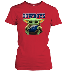 Baby Yoda Loves The Dallas Cowboys Star Wars NFL Shirts Women's T-Shirt - PrimaryTee