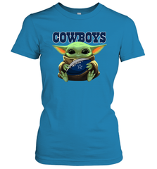 Baby Yoda Loves The Dallas Cowboys Star Wars NFL Shirts Women's T-Shirt - PrimaryTee